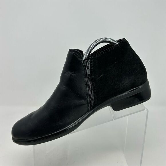 Naot Black Leather Ankle Booties Zip Closure Comfortable Size 41 (US 10-10.5) - Picture 3 of 11